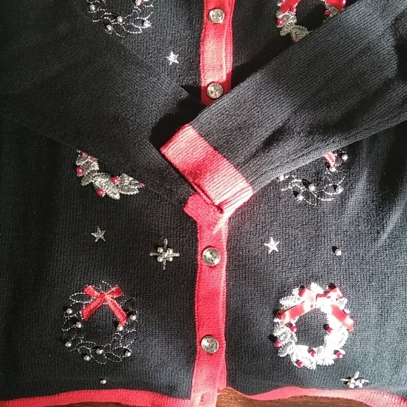 Nouveaux  Christmas holiday  cardigan sweater size S - Picture 7 of 8